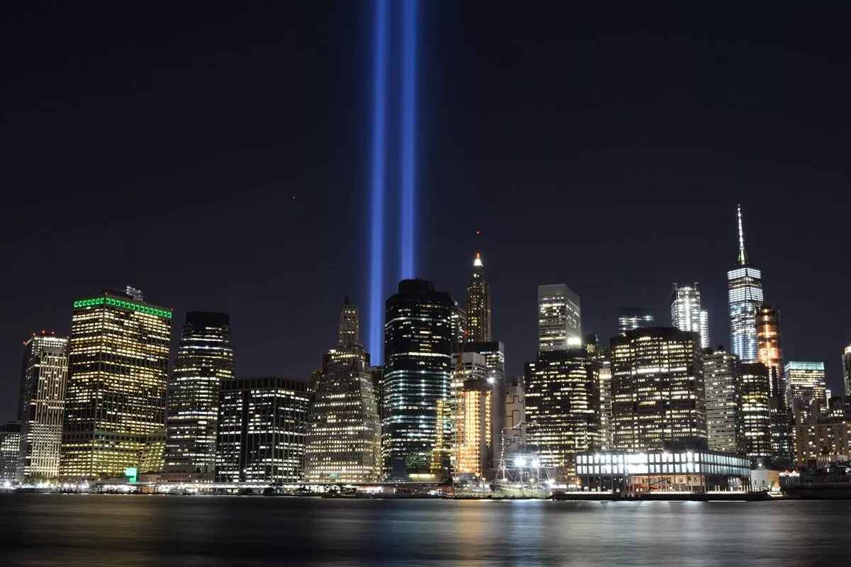 shadows on the 9/11 towers 
